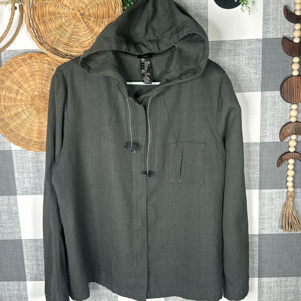 Haggar Light Zip Up Jacket Hooded
